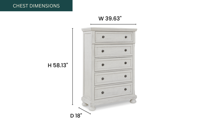 Modern Heritage Robbinsdale Queen Wooden Bedroom Set in Antique White
