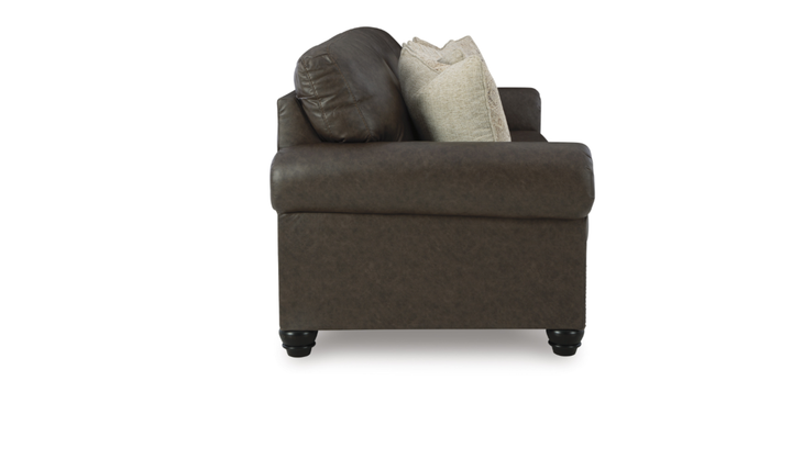 Modern Heritage Roxmere 3-Seater Umber Brown Faux Leather Sofa-Jennifer Furniture