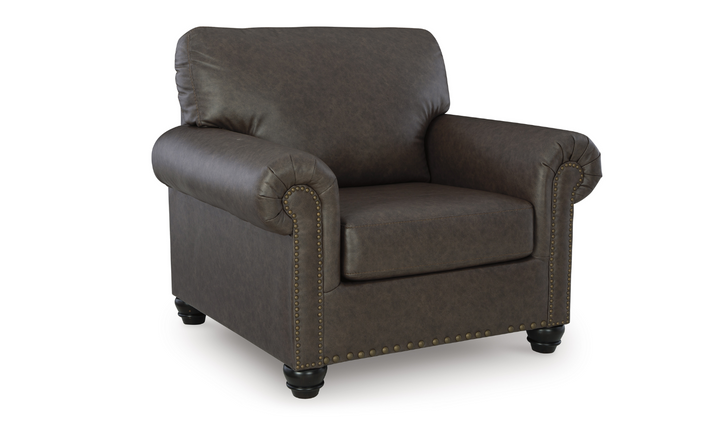 Modern Heritage Roxmere Umber Brown Chair With Nailhead Trim-Jennifer Furniture