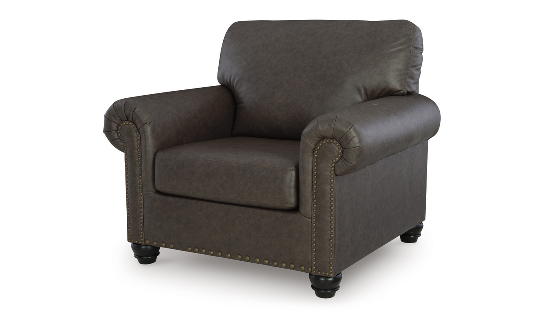 Modern Heritage Roxmere Umber Brown Chair With Nailhead Trim-Jennifer Furniture