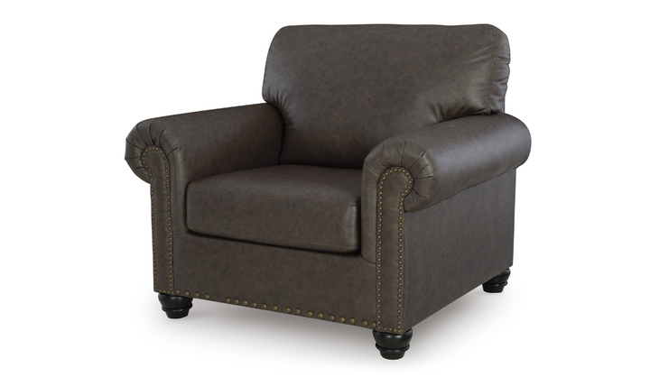 Modern Heritage Roxmere Umber Brown Chair With Nailhead Trim-Jennifer Furniture