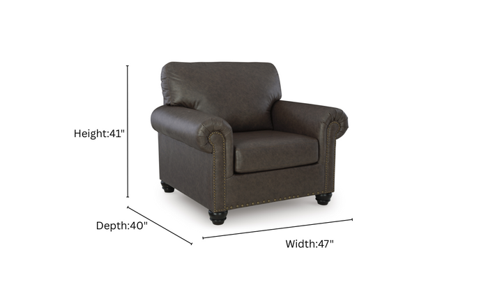 Modern Heritage Roxmere Umber Brown Chair With Nailhead Trim-Jennifer Furniture