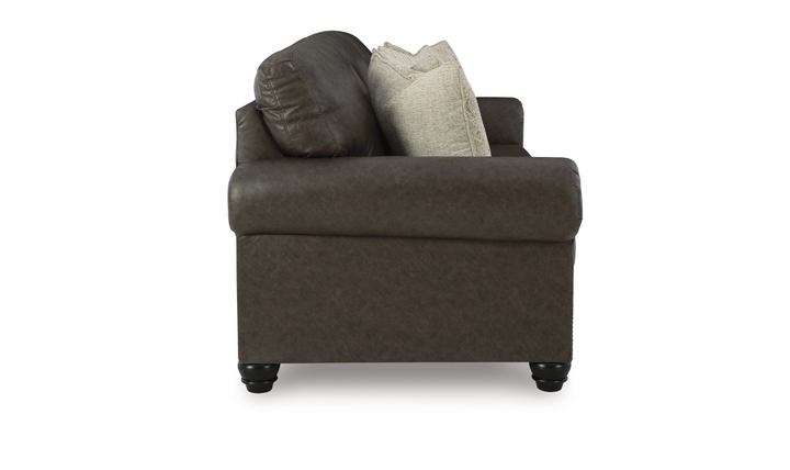 Modern Heritage Roxmere Umber Brown Loveseat With Nailhead Trim-Jennifer Furniture