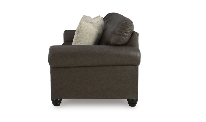 Modern Heritage Roxmere Umber Brown Loveseat With Nailhead Trim-Jennifer Furniture
