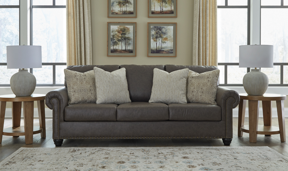Modern Heritage Roxmere Umber Brown Sofa With Nailhead Trim-Jennifer Furniture