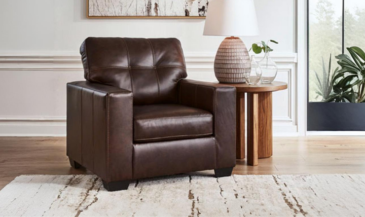Modern Heritage Santorine Leather Chair with Track Arms-jennifer furniture