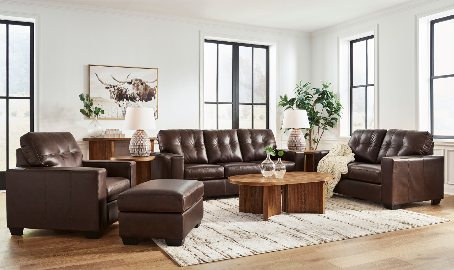 Modern Heritage Santorine Leather Chair with Track Arms-jennifer furniture