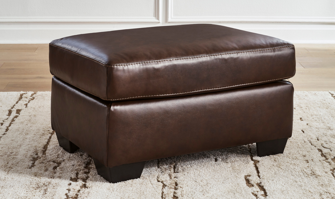 Modern Heritage Santorine Leather Ottoman with Faux Leather Finish-jennifer furniture