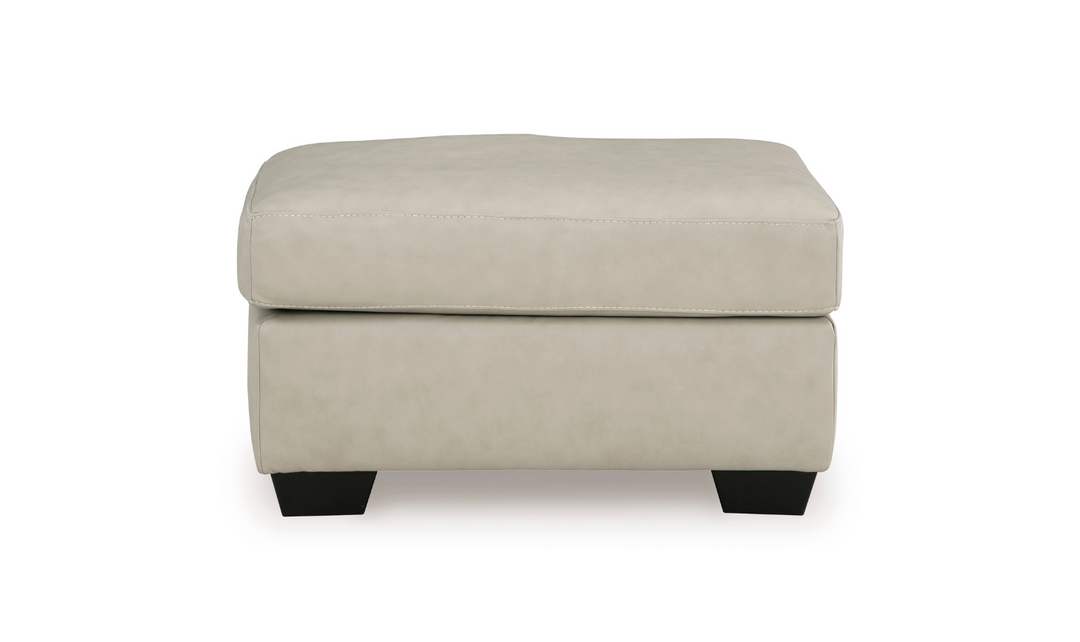 Modern Heritage Santorine Leather Ottoman with Faux Leather Finish