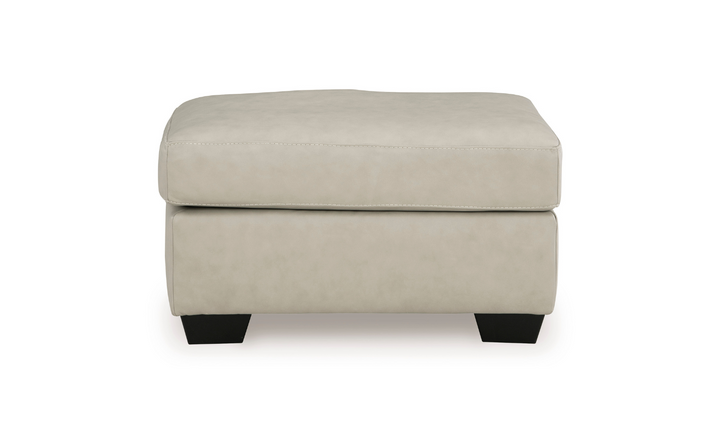 Modern Heritage Santorine Leather Ottoman with Faux Leather Finish