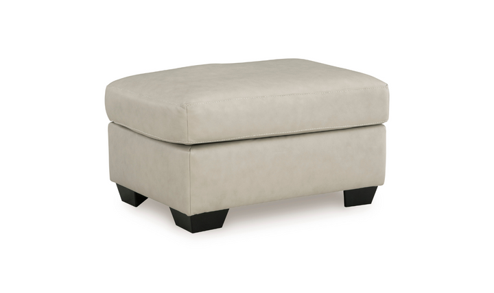 Modern Heritage Santorine Leather Ottoman with Faux Leather Finish