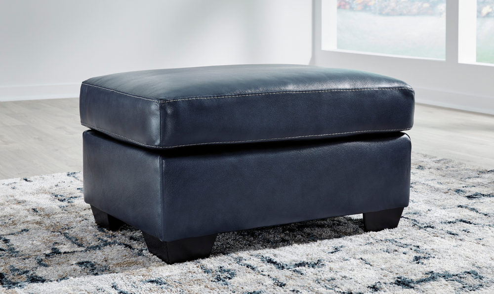 Modern Heritage Santorine Leather Ottoman with Faux Leather Finish-jennifer furniture