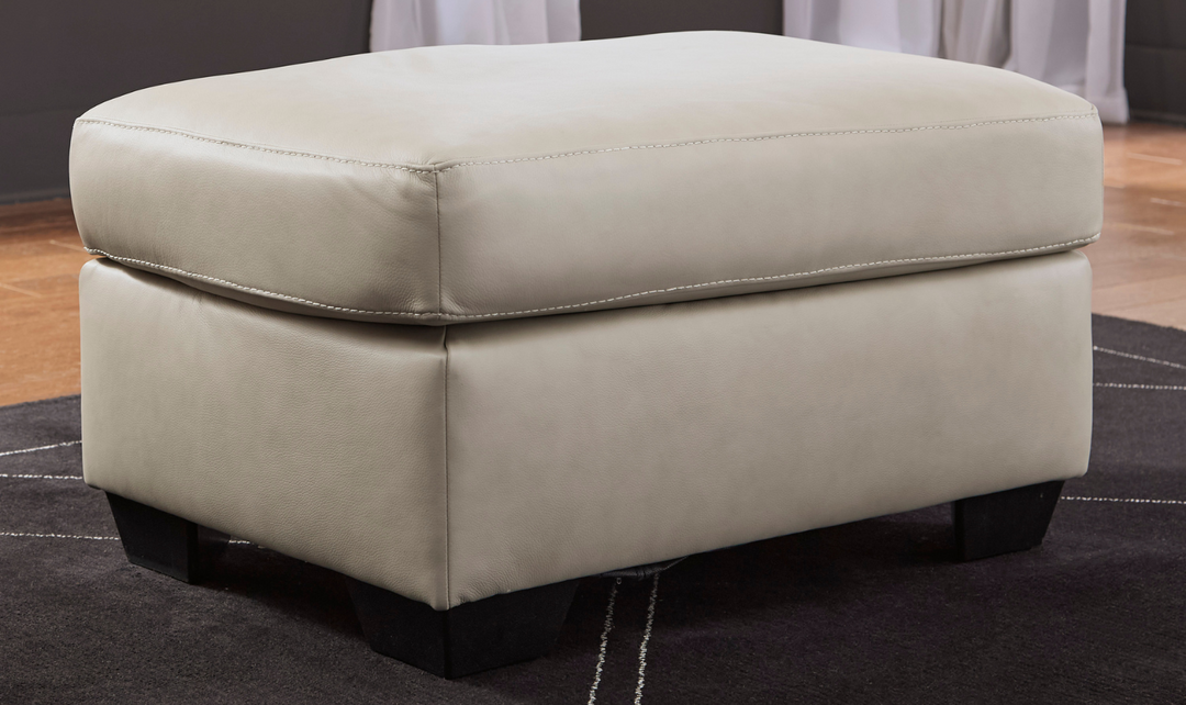 Modern Heritage Santorine Leather Ottoman with Faux Leather Finish-jennifer furniture