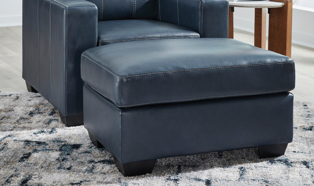 Modern Heritage Santorine Leather Ottoman with Faux Leather Finish-jennifer furniture