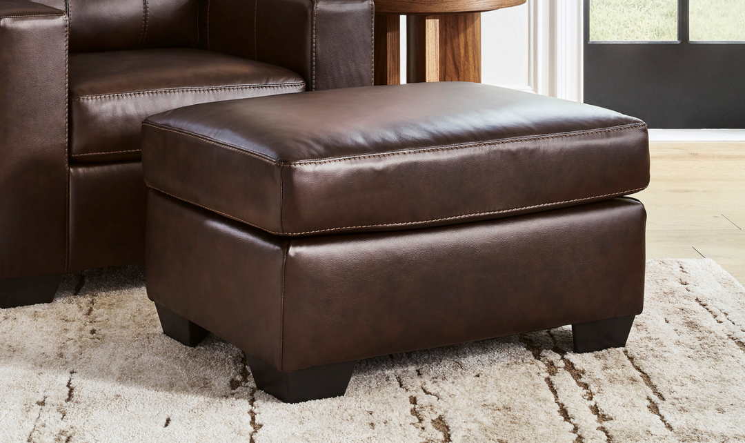 Modern Heritage Santorine Leather Ottoman with Faux Leather Finish-jennifer furniture