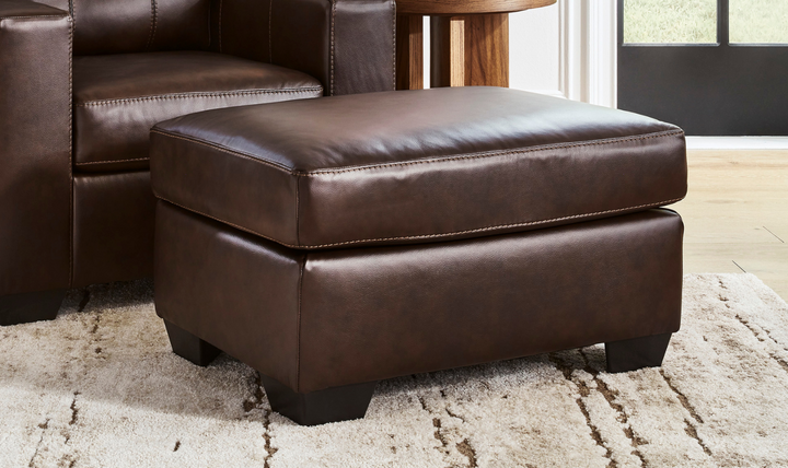 Modern Heritage Santorine Leather Ottoman with Faux Leather Finish-jennifer furniture