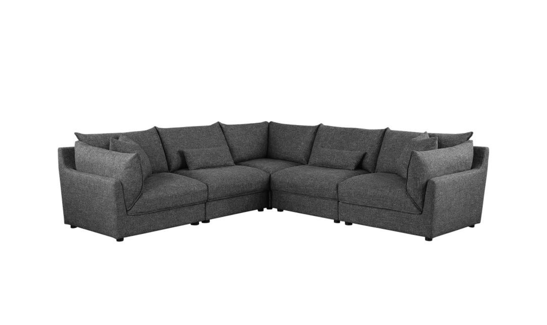 Modern Heritage Sasha Black Fabric Modular Sectional Sofa