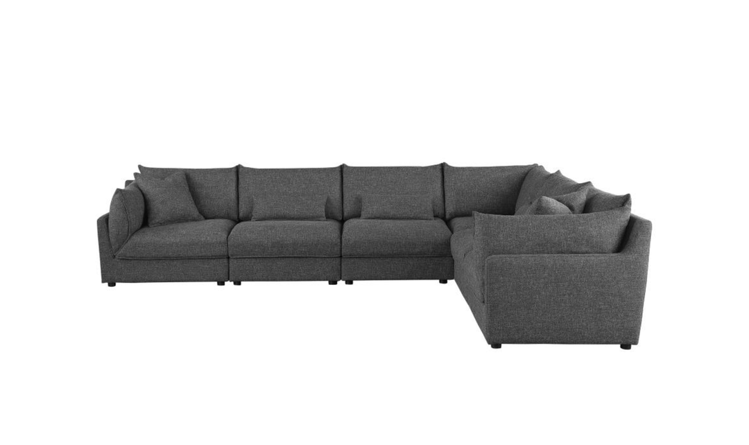 Modern Heritage Sasha Black Fabric Modular Sectional Sofa