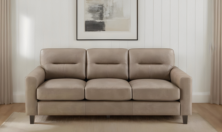 Modern Heritage Scotland Faux Leather 3-Seater Sofa With Track Arms