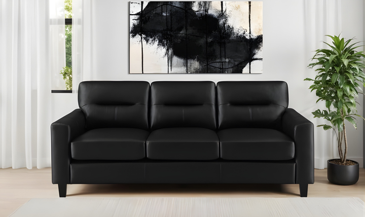 Modern Heritage Scotland Faux Leather 3-Seater Sofa With Track Arms