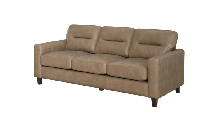 Modern Heritage Scotland Faux Leather 3-Seater Sofa With Track Arms