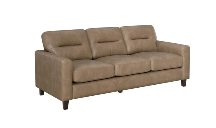 Modern Heritage Scotland Faux Leather 3-Seater Sofa With Track Arms