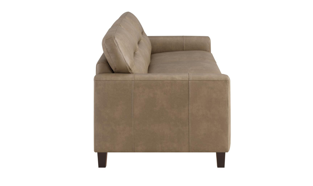 Modern Heritage Scotland Faux Leather 3-Seater Sofa With Track Arms