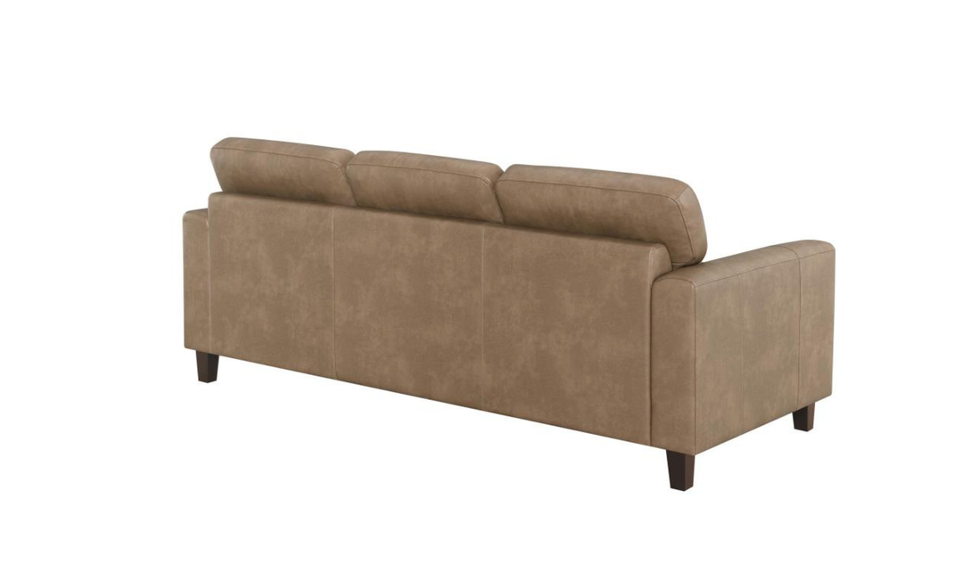 Modern Heritage Scotland Faux Leather 3-Seater Sofa With Track Arms