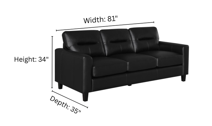 Modern Heritage Scotland Faux Leather 3-Seater Sofa With Track Arms