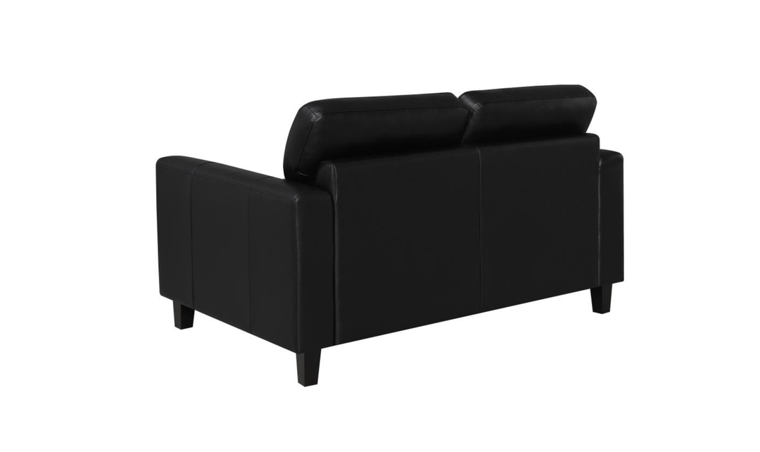 Modern Heritage Scotland Faux Leather Loveseat With Track Arms-Jennifer