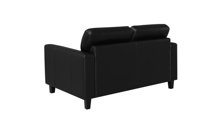 Modern Heritage Scotland Faux Leather Loveseat With Track Arms-Jennifer