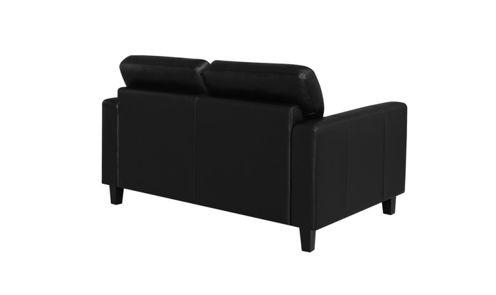 Modern Heritage Scotland Faux Leather Loveseat With Track Arms-Jennifer