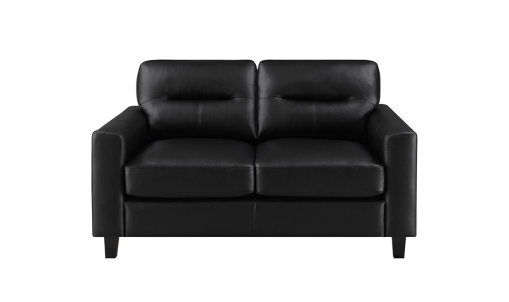 Modern Heritage Scotland Faux Leather Loveseat With Track Arms-Jennifer