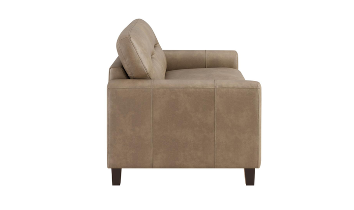 Modern Heritage Scotland Faux Leather Loveseat With Track Arms-Jennifer