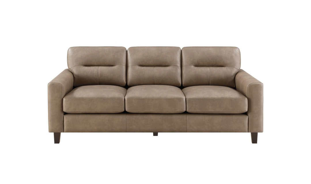 Modern Heritage Scotland Faux Leather 3-Seater Sofa With Track Arms
