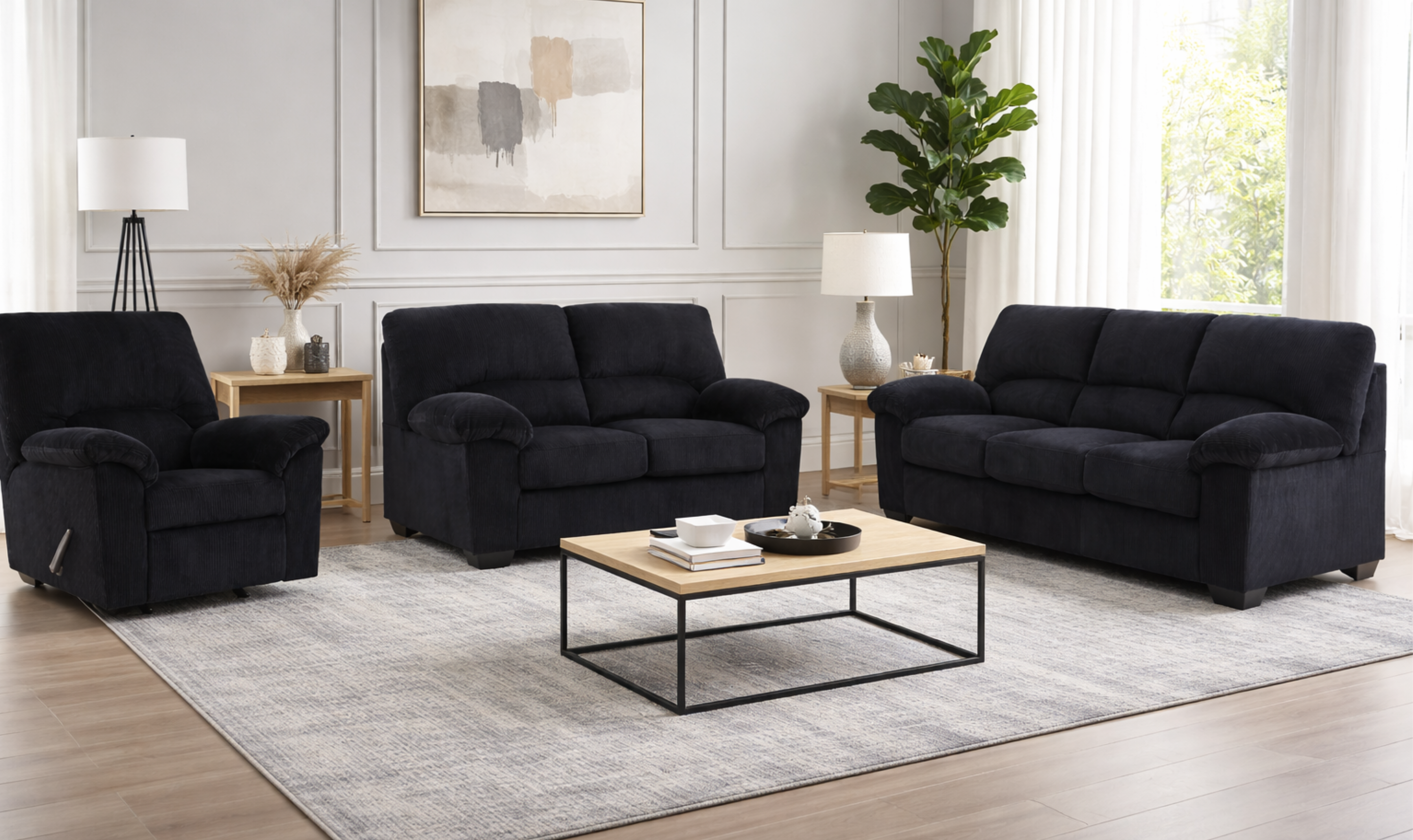 Modern Heritage SimpleJoy Fabric Living Room Set
