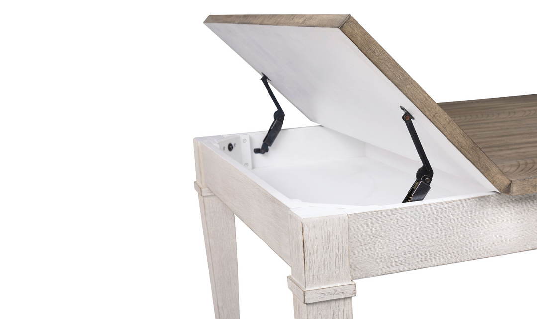 Modern Heritage Skempton Wooden Dining Table with Lift-Top Storage Bins