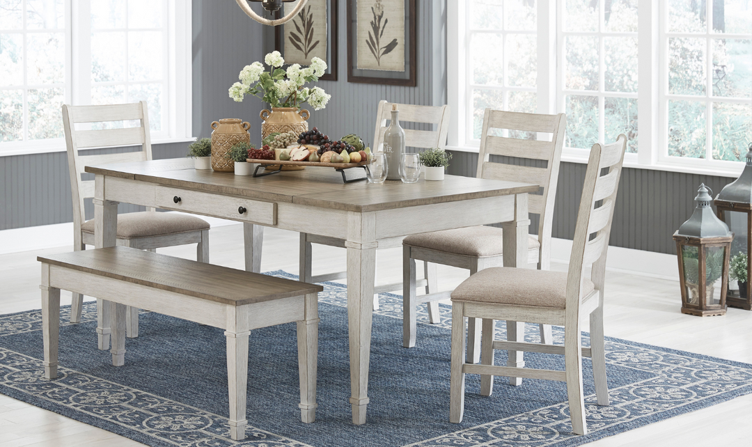 Modern Heritage Skempton Wooden Dining Table with Lift-Top Storage Bins