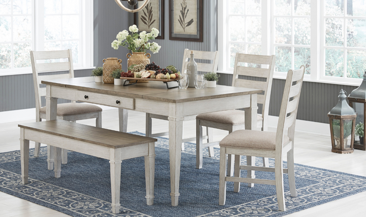 Modern Heritage Skempton Wooden Dining Table with Lift-Top Storage Bins