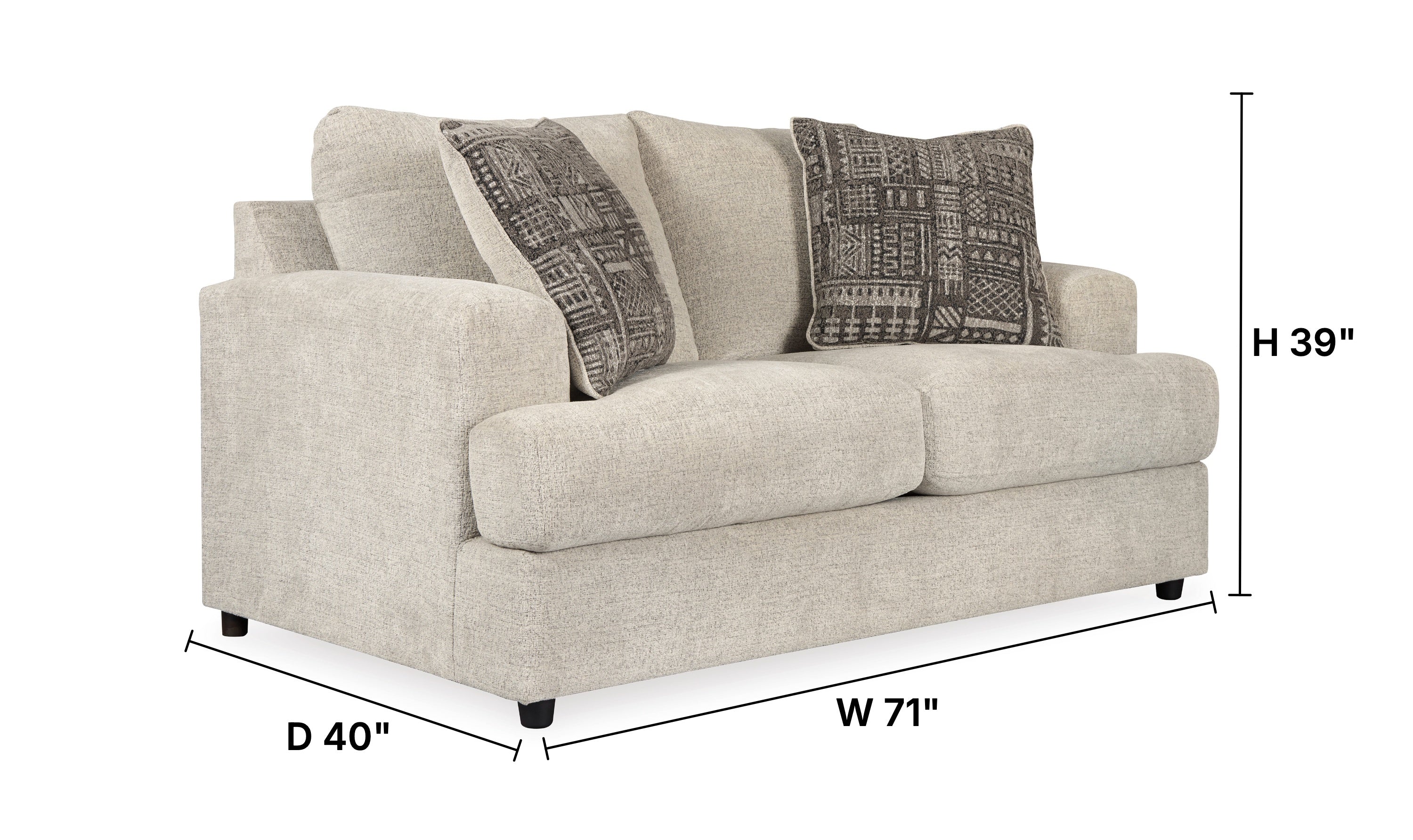Soletren Fabric Loveseat with High Resiliency Foam Cushions-Jennifer Furniture