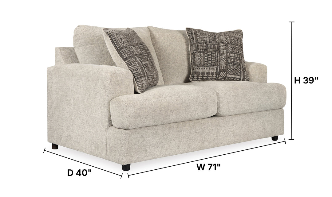 Soletren Fabric Loveseat with High Resiliency Foam Cushions-Jennifer Furniture