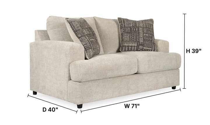 Soletren Fabric Loveseat with High Resiliency Foam Cushions-Jennifer Furniture