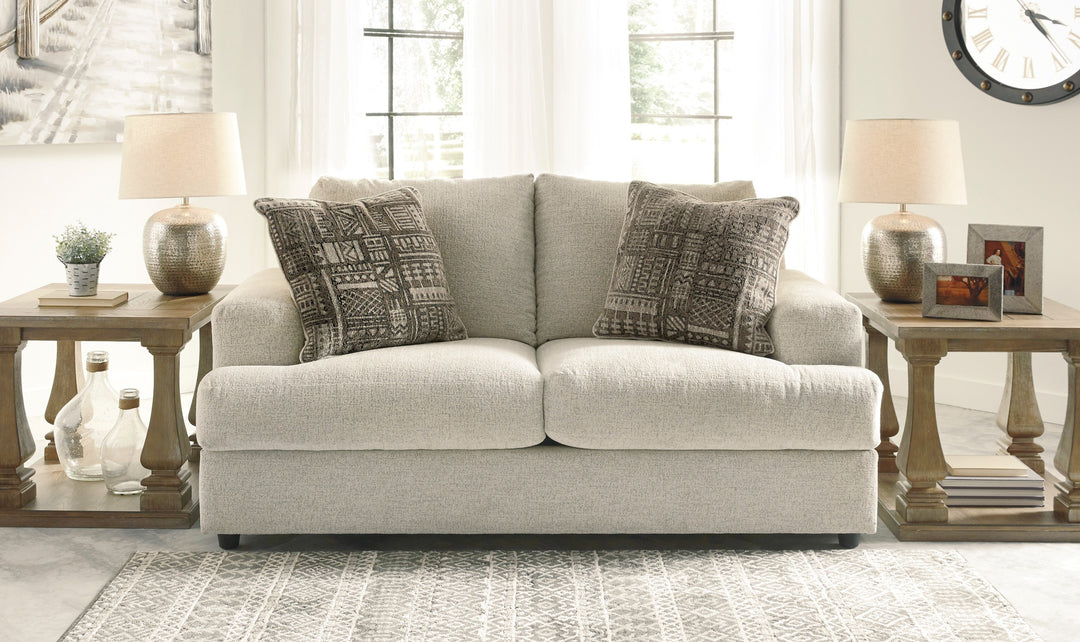 Soletren Fabric Loveseat with High Resiliency Foam Cushions-Jennifer Furniture