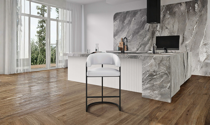 Manhattan Comfort Augusta Metal Upholstered Counter Stool-Jennifer Furniture