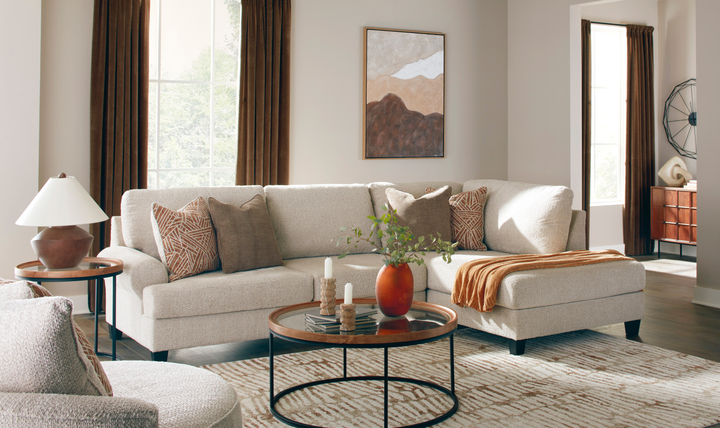 Modern Heritage Steelwater Retreat 2-Piece Sectional with Chaise-Jennifer