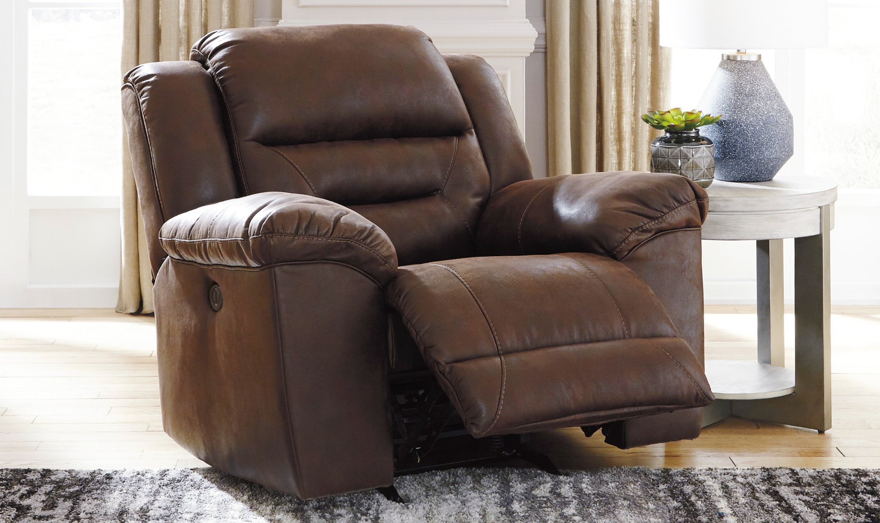 Modern Heritage Stoneland Leather Recliner Chair-Jennifer Furniture