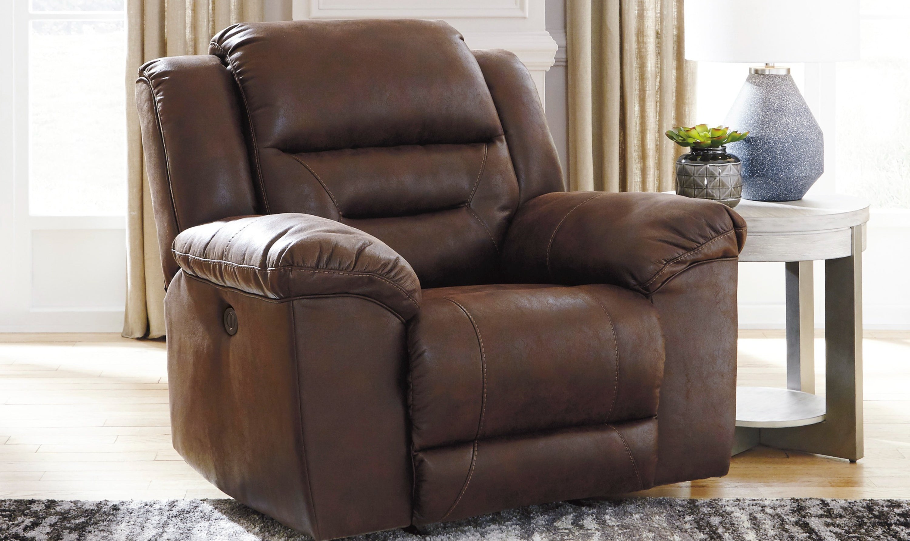Modern Heritage Stoneland Leather Recliner Chair-Jennifer Furniture