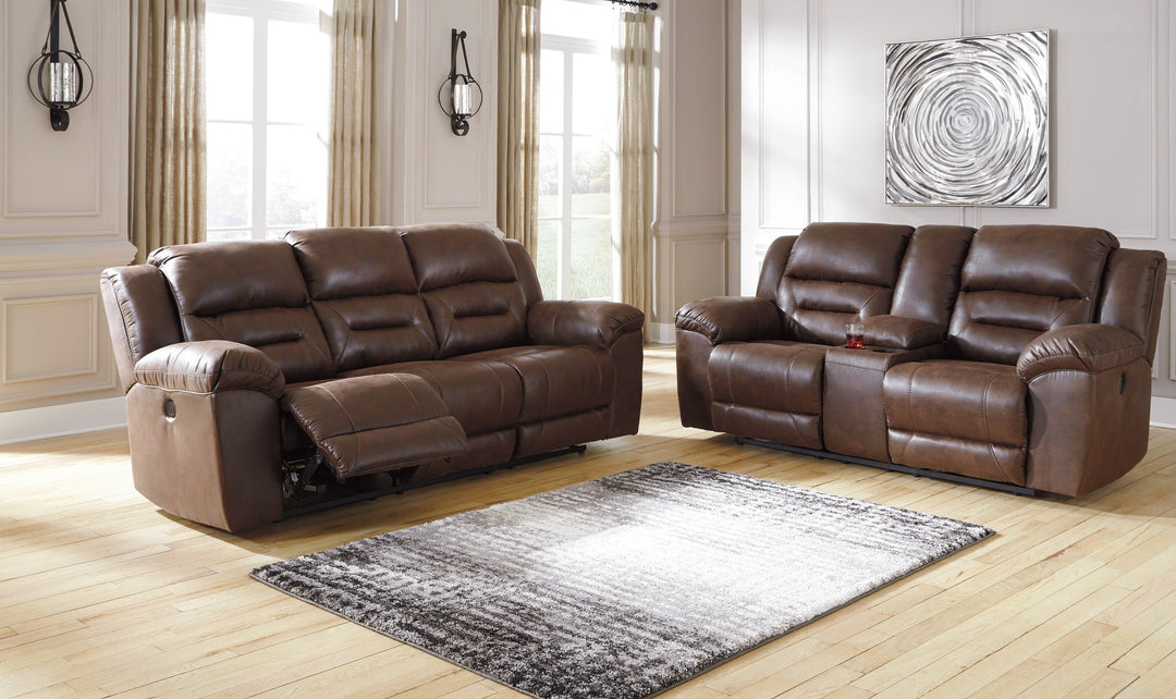 Modern Heritage Stoneland Power Reclining Leather Living Room Set-Jennifer Furniture