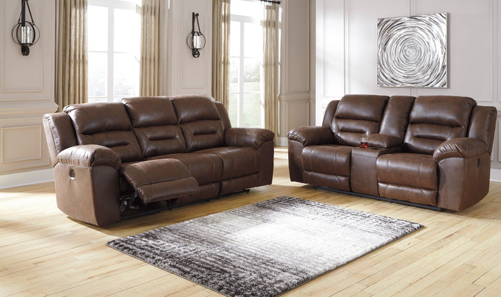 Modern Heritage Stoneland Power Reclining Leather Living Room Set-Jennifer Furniture