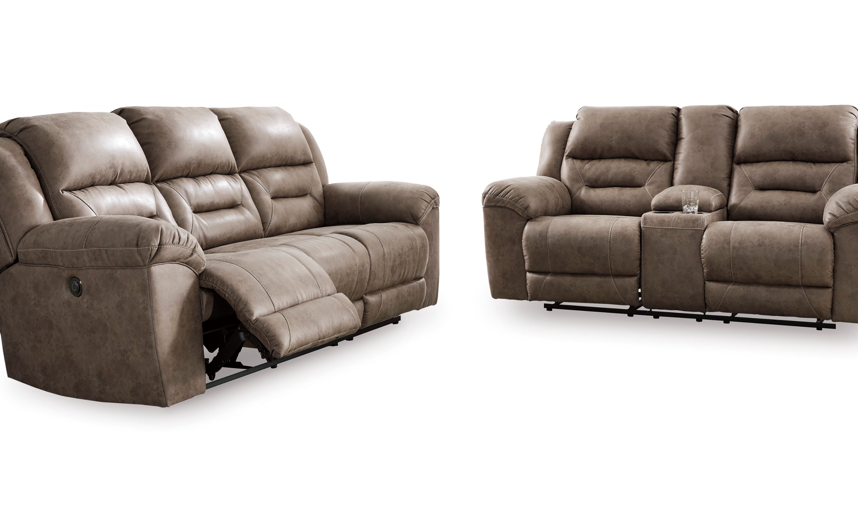 Modern Heritage Stoneland Power Reclining Leather Living Room Set-Jennifer Furniture